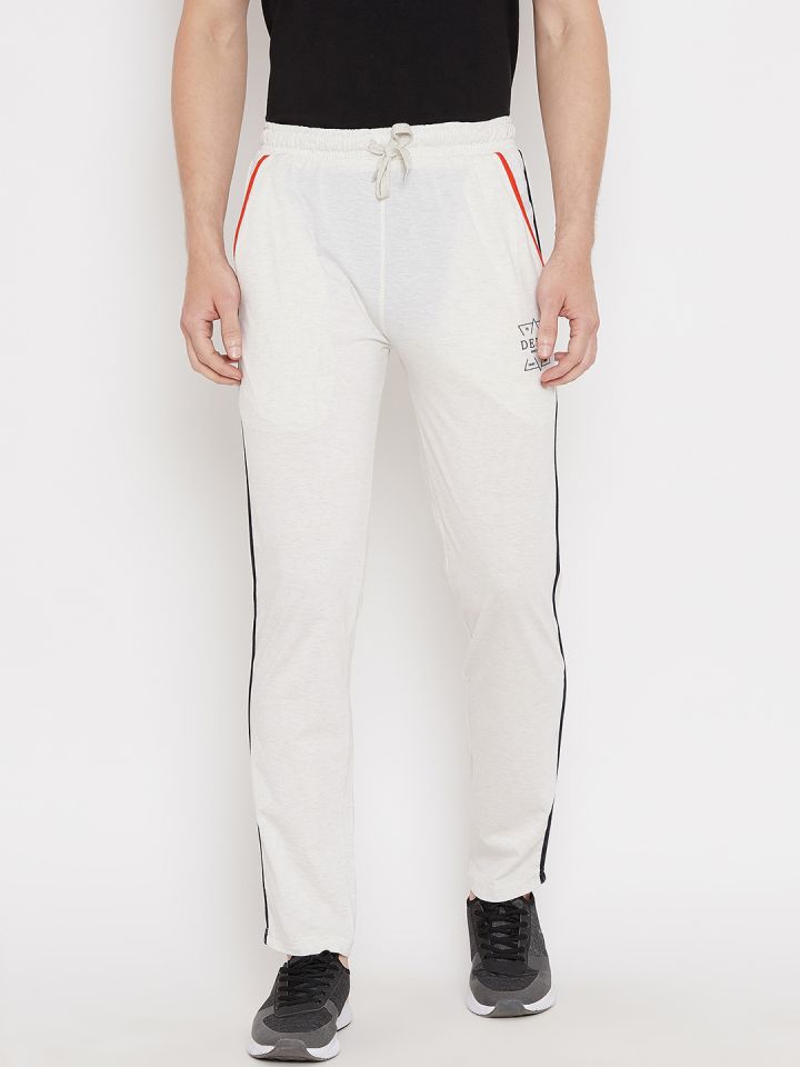 Buy Duke Men Off White Solid Straight Fit Trackpants Track Pants