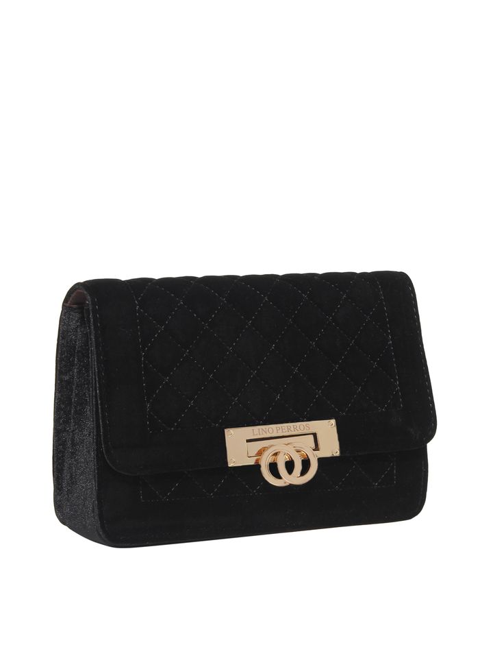 black quilted sling bag