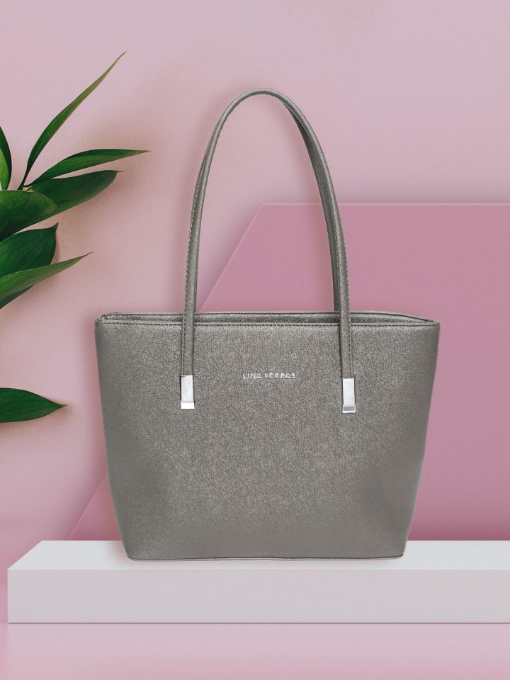 Buy Lino Perros Grey Solid Shoulder Bag Handbags for Women