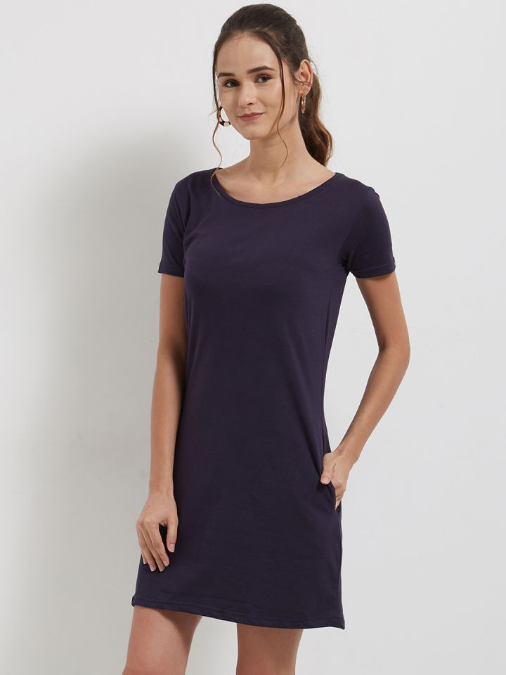 navy blue t shirt dress