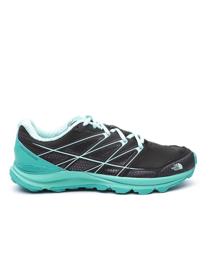 The North Face Women Black Sea Green Litewave Endurance Running Shoes