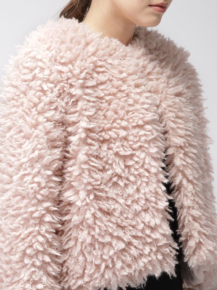 Forever 21 pink on sale faux fur coat