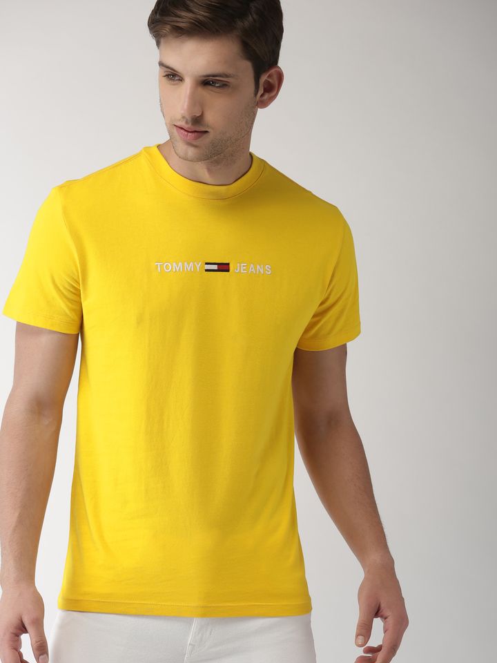 Yellow tommy hilfiger tshirt clearance