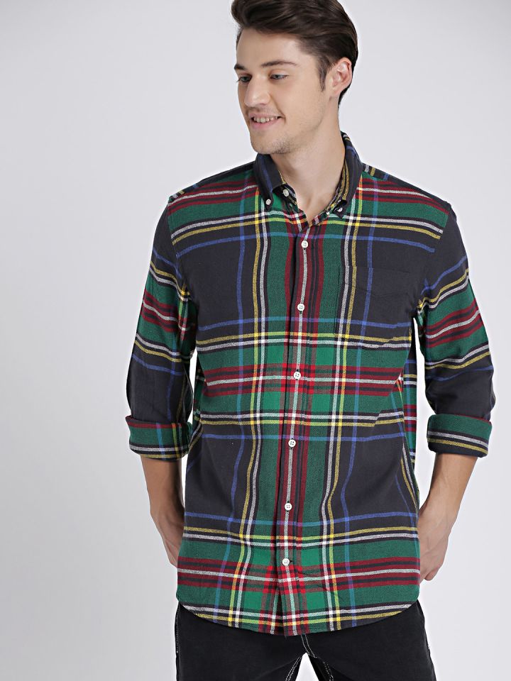 gap checked trousers
