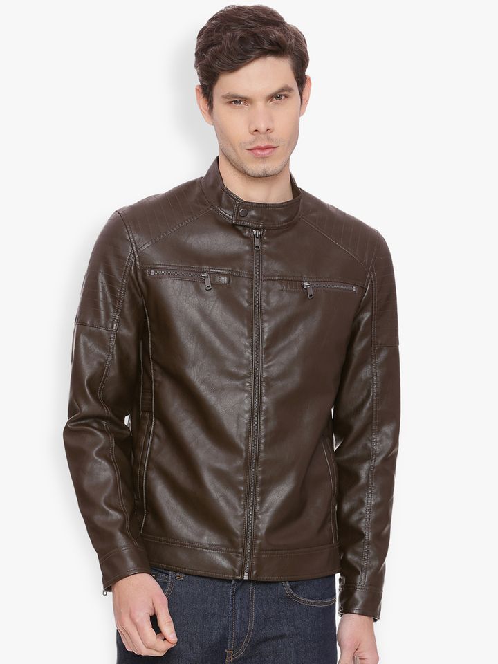 leather jacket myntra