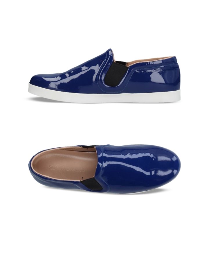 Buy Emporio Armani Women Blue Slip On Sneakers Casual Shoes for
