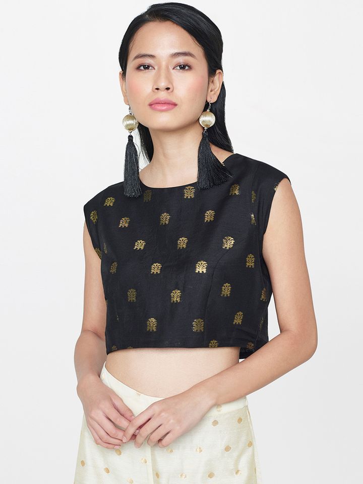 Buy Global Desi Women Black Printed Top Tops For Women 7770581 Myntra Check out our crop top selection for the very best in unique or custom, handmade pieces from our crop tops shops.