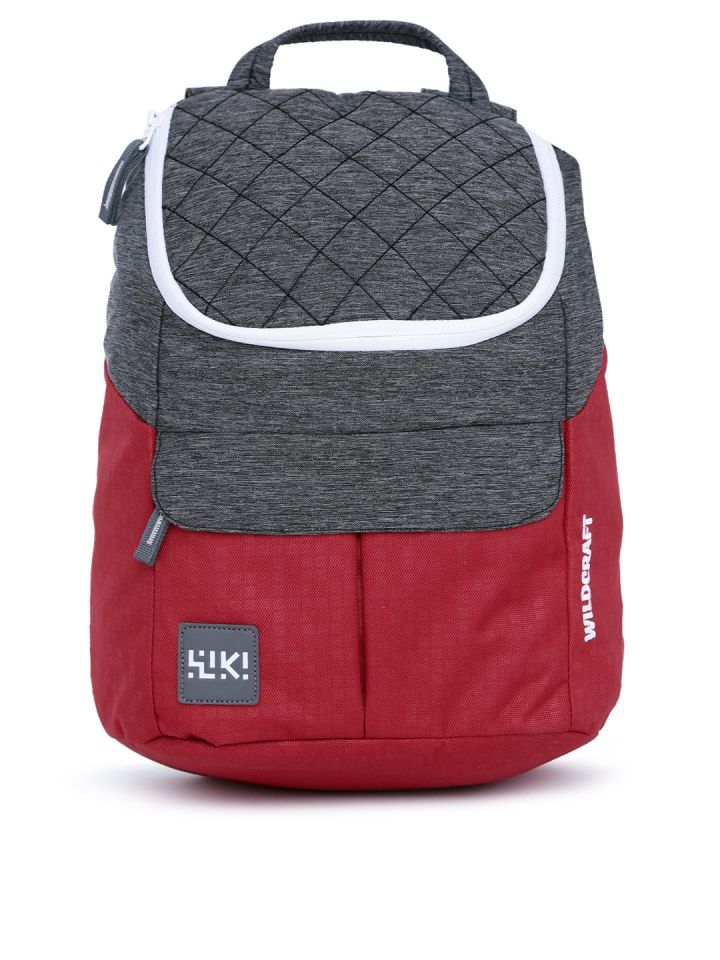 Buy Wildcraft Women Grey Melange Red Colourblocked Backpack