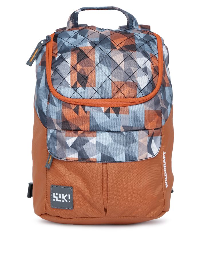 Buy Wildcraft Women Orange Blue Graphic Backpack Backpacks for