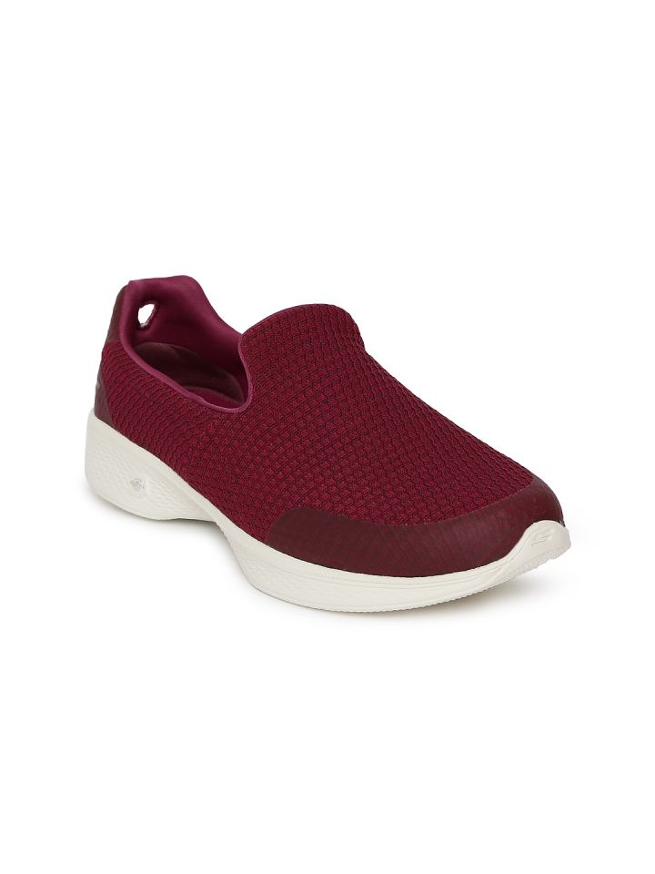 Buy Skechers Women Maroon GO WALK 4 Slip On Walking Shoes - Sports Shoes for Women 7777762 Myntra