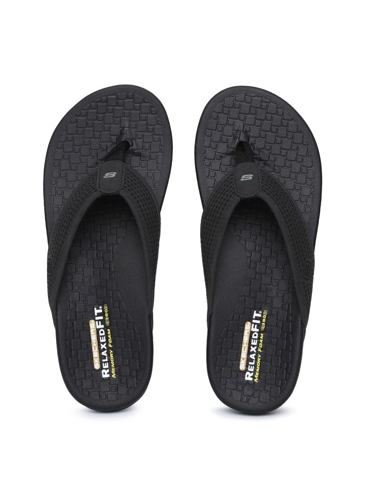 Buy Skechers Men Black Pelem Emiro Solid Thong Flip Flops Flip