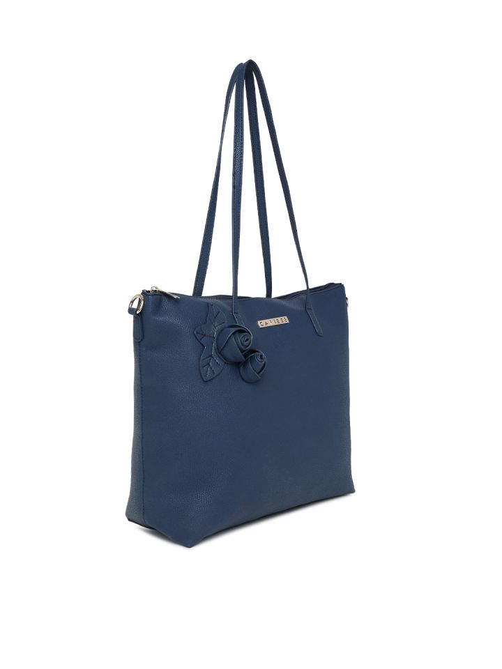 caprese navy blue solid shoulder bag