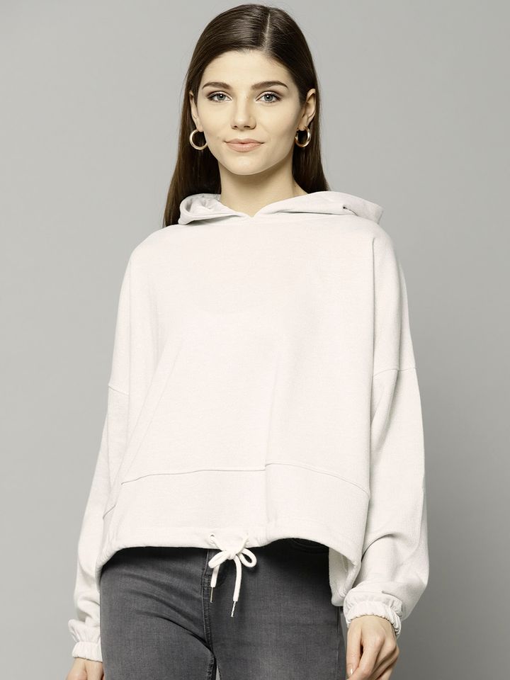 Solid Hooded Sweatshirt - Sweatshirts 