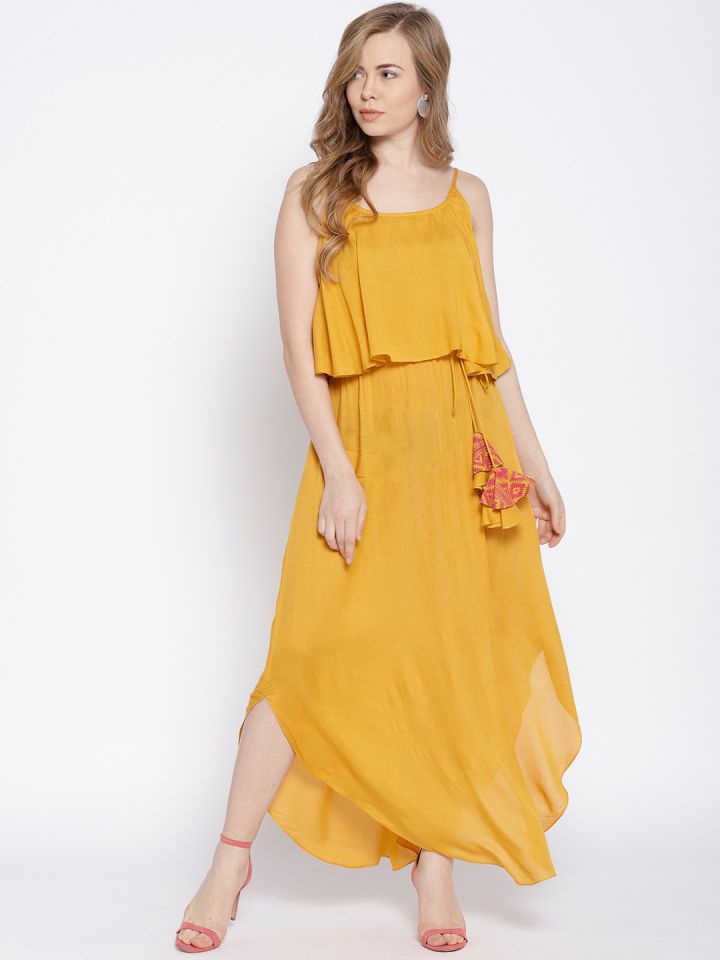 Mustard bardot maxi on sale dress