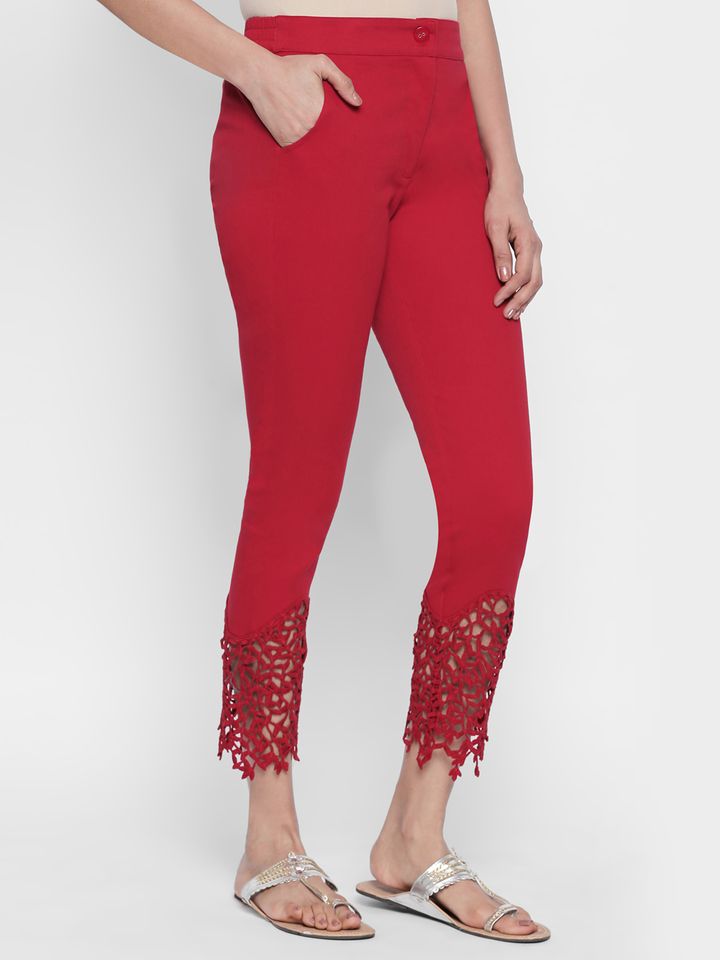 Slim Fit Embroidered Cigarette Trousers 
