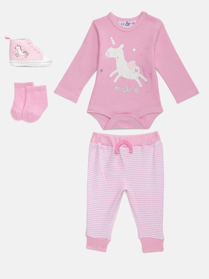 Buy Lily Jack Boys Pink White Printed Clothing Set With