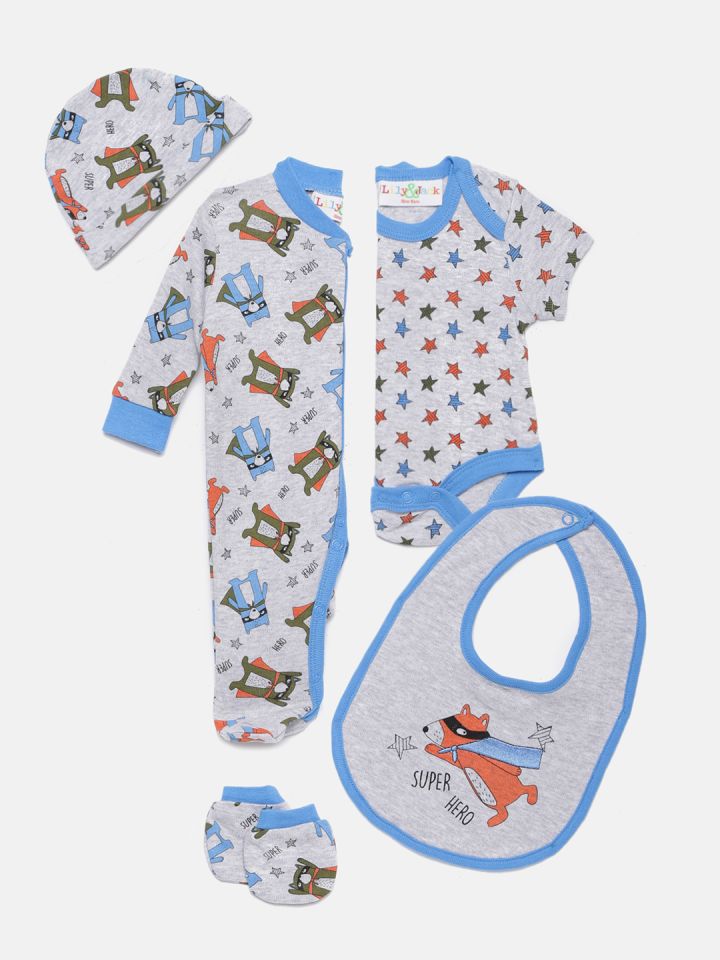 Buy Lily Jack Boys Grey Blue Printed Clothing Set Clothing