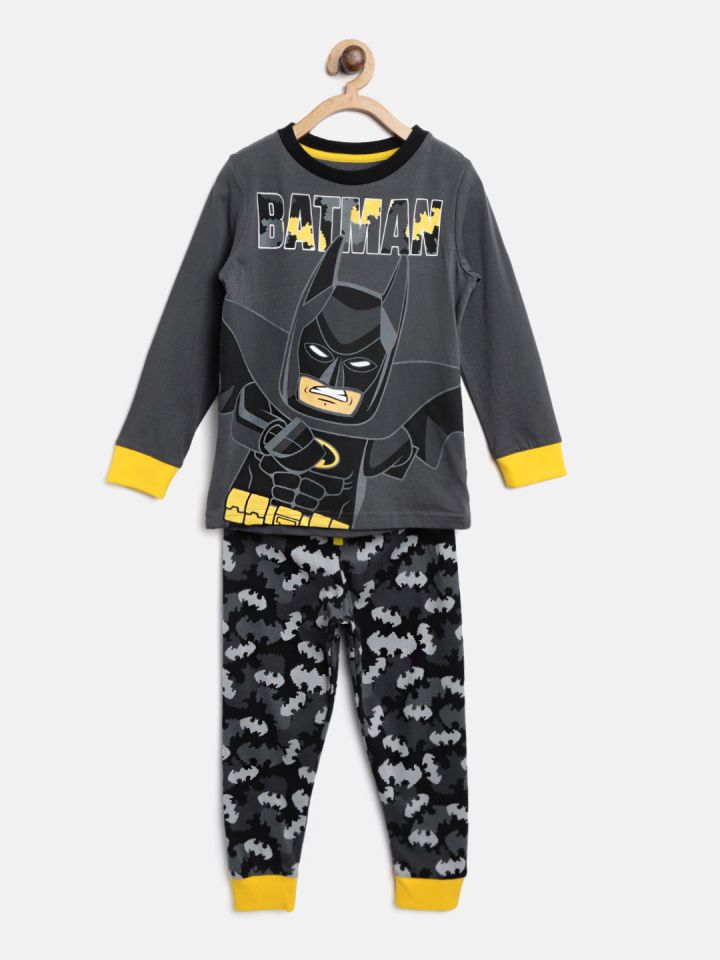 Marks Spencer Boys Grey Black Lego Batman Print Night Suit T865037C