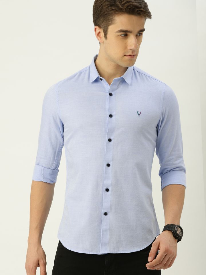 Buy Allen Solly Sport Men Blue Slim Fit Solid Casual Shirt