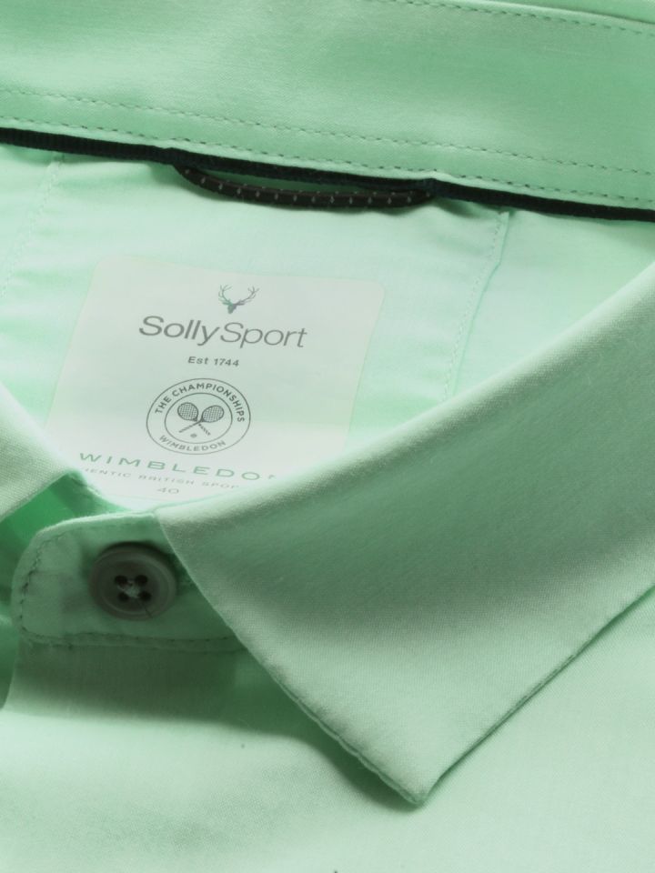 Allen Solly plain sea green cotton polo t shirt - G3-MTS16179
