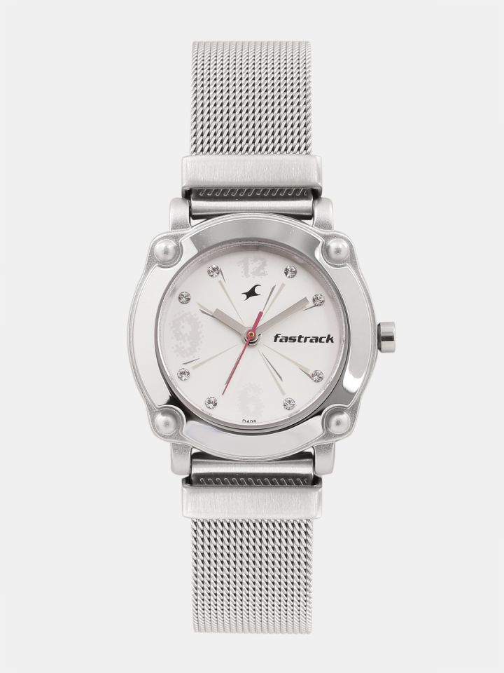 Buy Fastrack Women Silver Toned Analogue Watch NK6027SM01