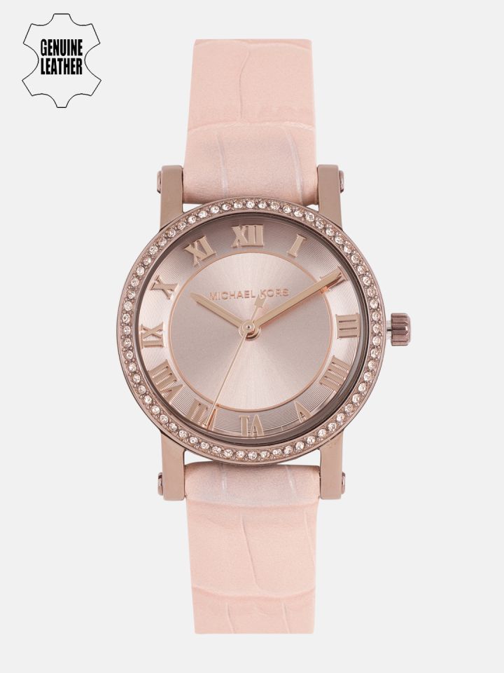 Buy Michael Kors Women Rose Gold Genuine Leather Analogue Watch