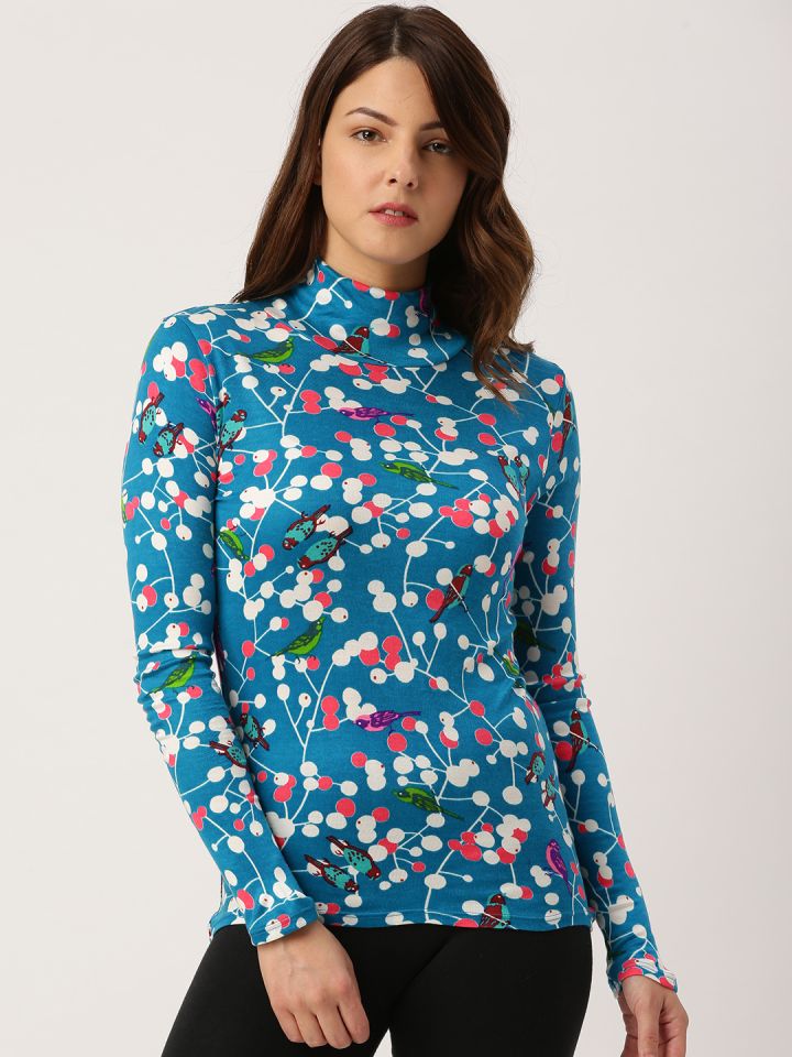 Buy Wacoal Women Blue Printed Thermal Top Thermal Tops for
