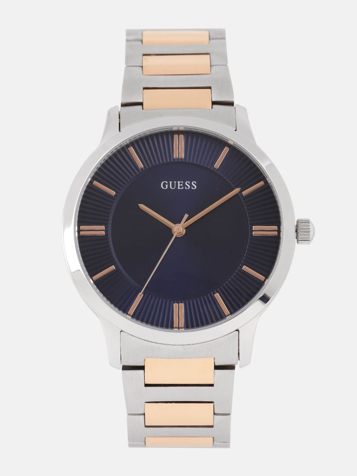 W0990g4 Golden Silver Blue Analog Watch