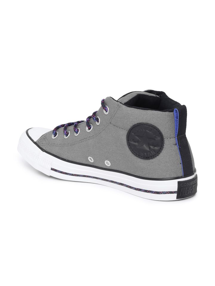Buy Converse Unisex Grey Solid Mid Top Sneakers Casual Shoes for