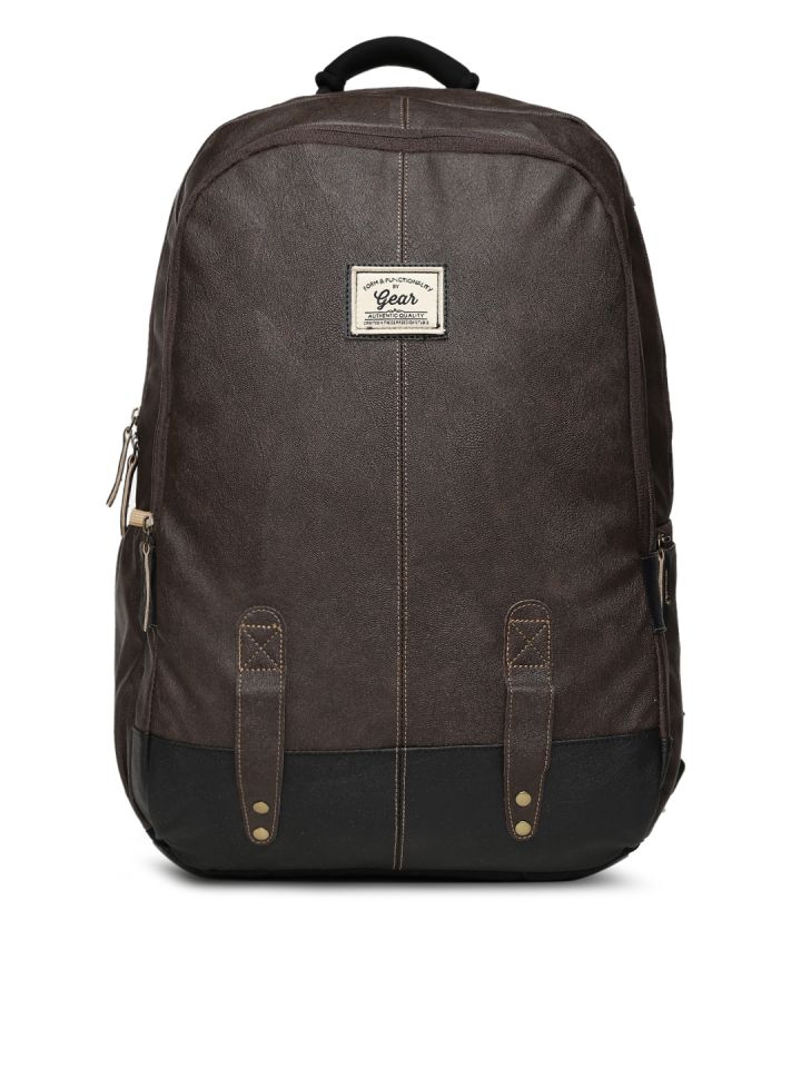 Buy Gear Unisex Brown Solid Backpack - Backpacks for Unisex