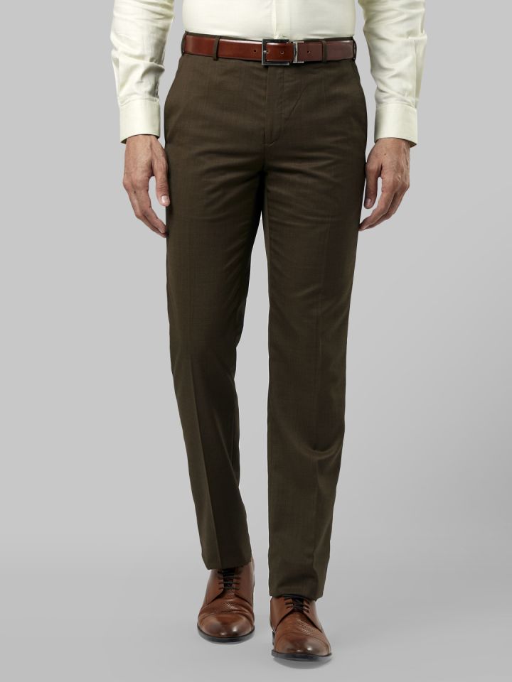 Buy BEN AMERA Men Brown Solid Cotton Blend Trousers 34 Online at Best  Prices in India  JioMart
