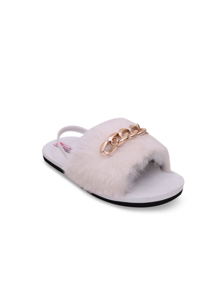 Girls white sliders cheap