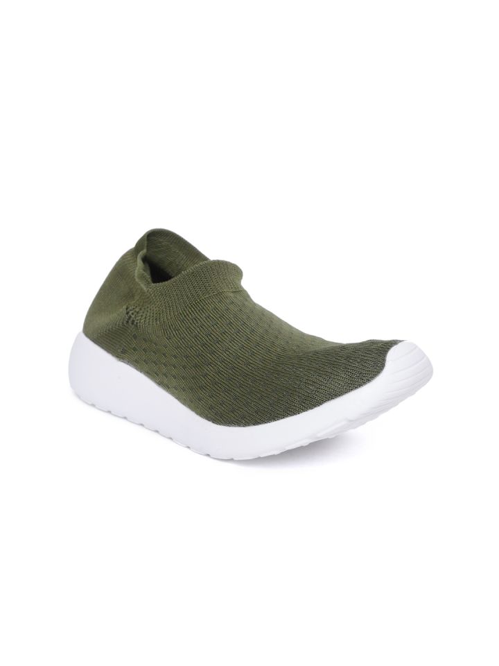 womens olive green slip on sneakers