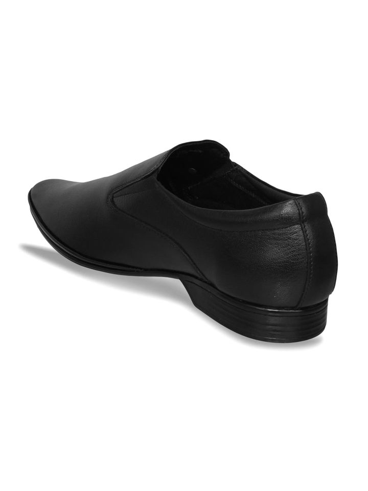 Buy ID Men Leather Black Formal Slip On 
