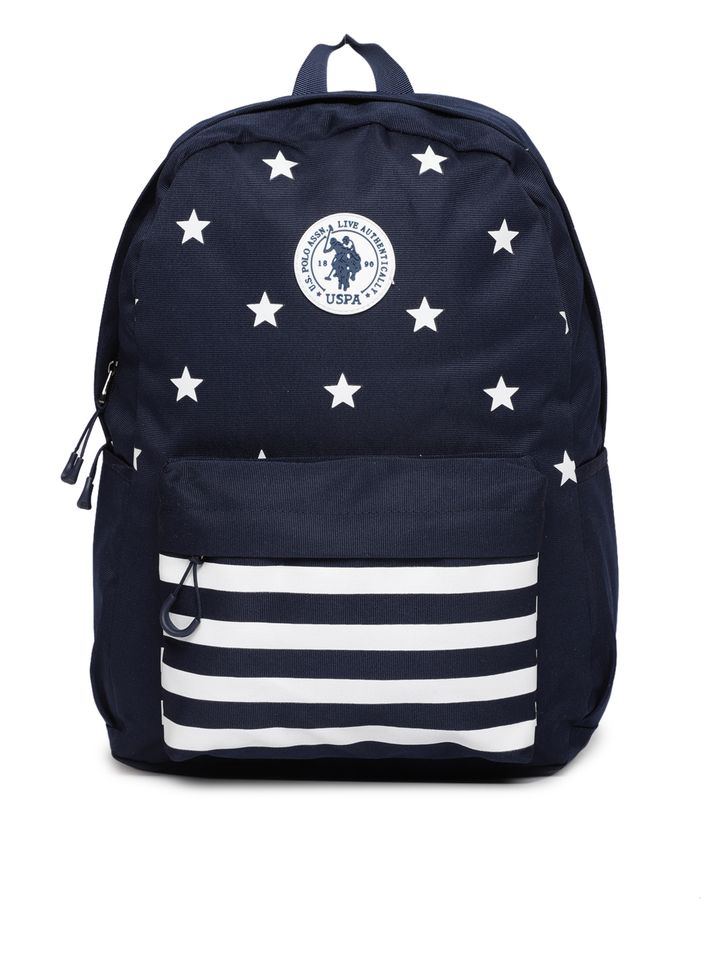 u s polo assn men navy blue graphic backpack