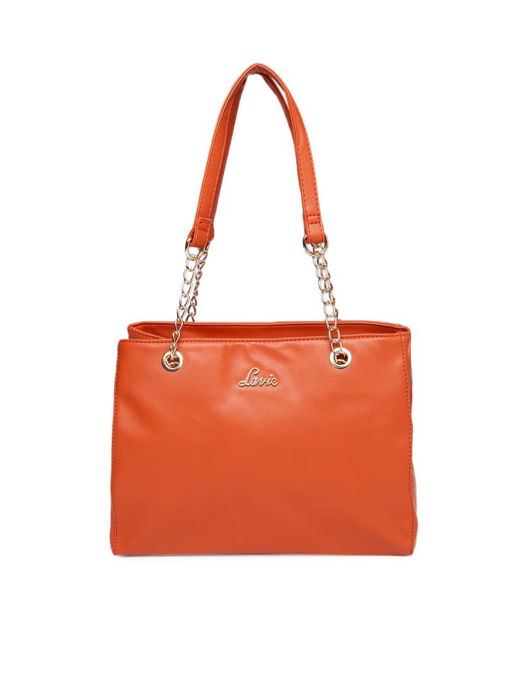 Buy Lavie Orange Solid Shoulder Bag Handbags for Women 8057617