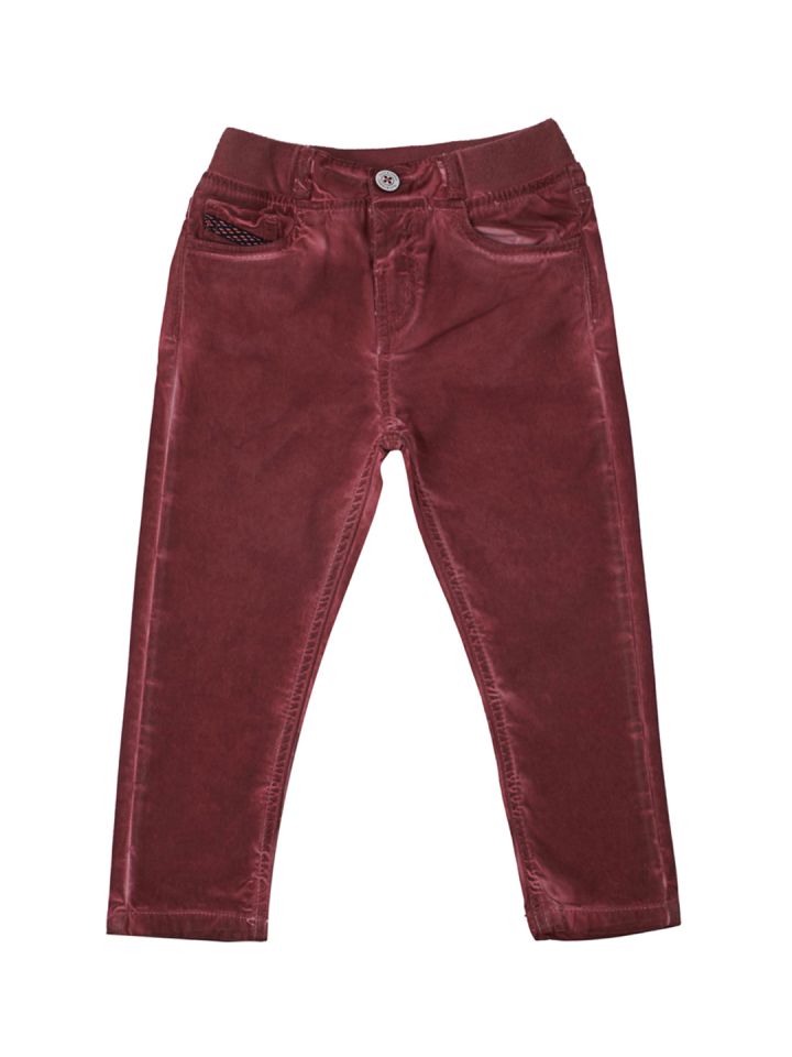 Buy Tales Stories Boys Maroon Regular Fit Solid Regular Trousers