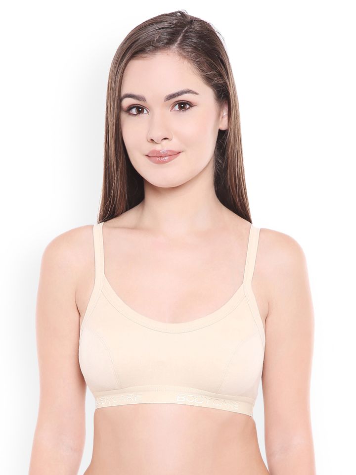 Buy Bodycare Pack Of 3 Solid Non Wired Non Padded Sports Bras