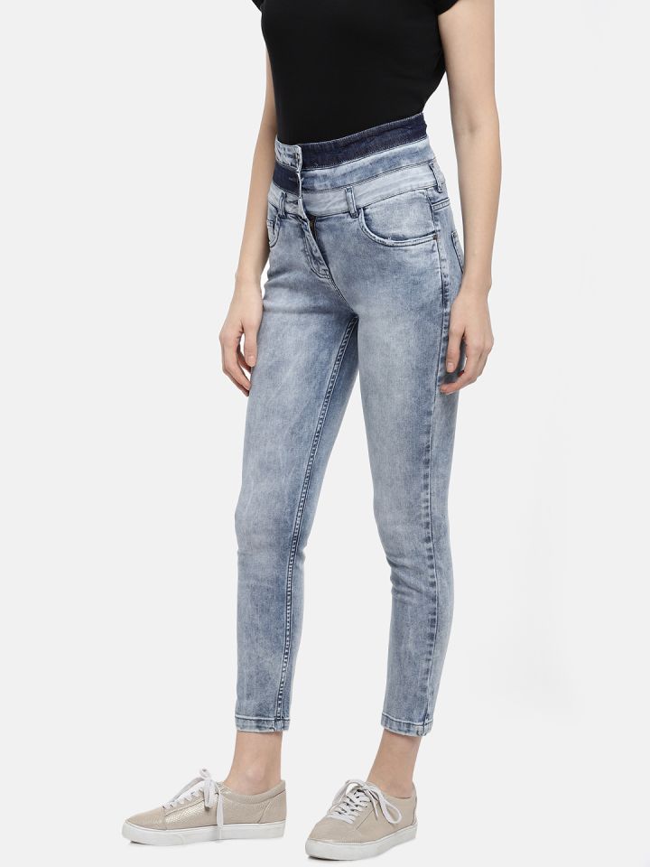 FREAKINS Women Blue Regular Fit High Rise Clean Look Jeans
