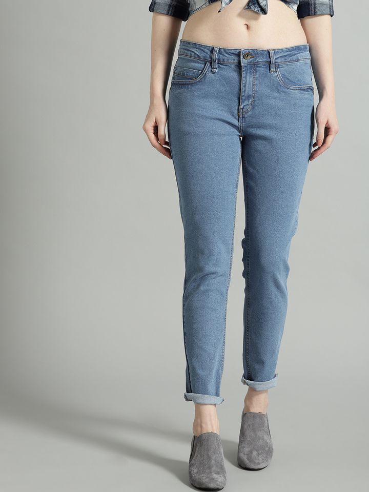 Buy Roadster Women Blue Skinny Fit Mid Rise Clean Look Stretchable Jeans -  Jeans for Women 8091637 | Myntra