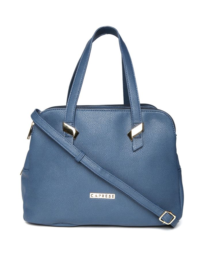 Buy Caprese Navy Blue Solid Handheld Bag Handbags for Women