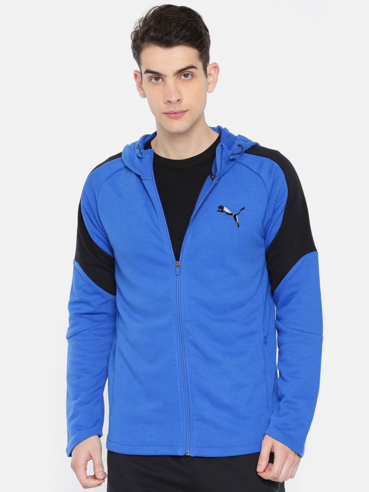 Buy Puma Men Navy Blue Solid Slim Fit Evostripe Move FZ Hoody