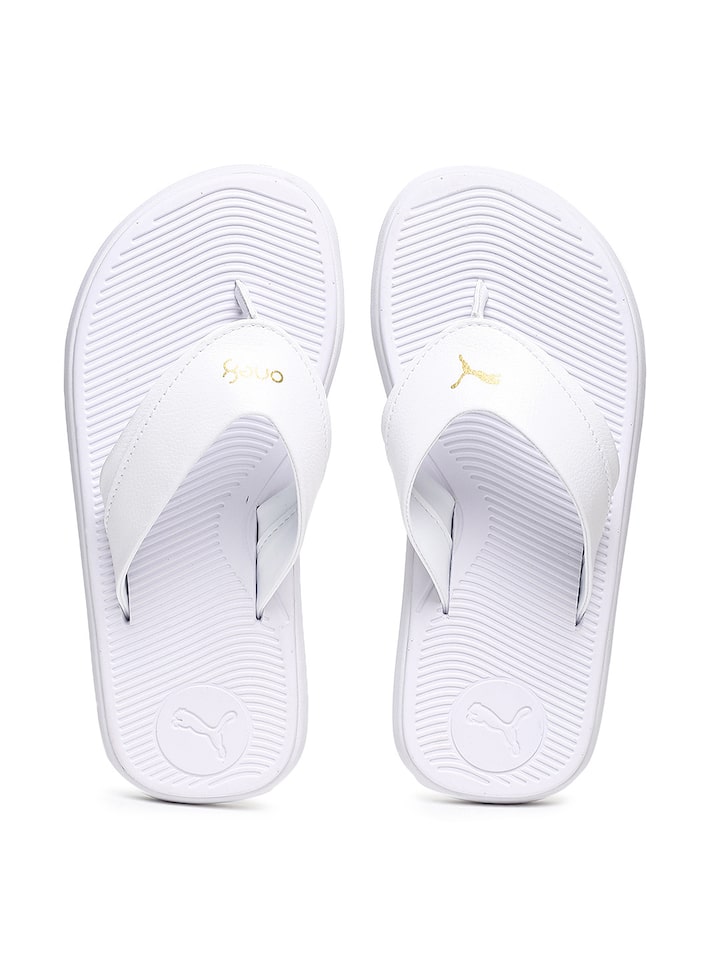 puma slippers white
