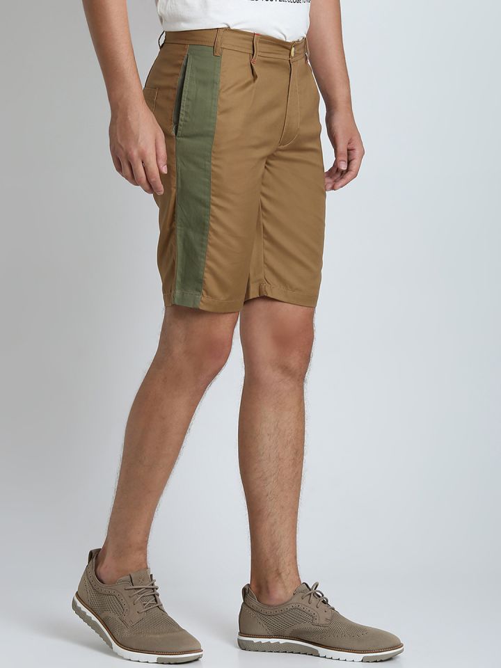 Buy LA LOFT Men Khaki Solid Regular Fit Regular Shorts Shorts