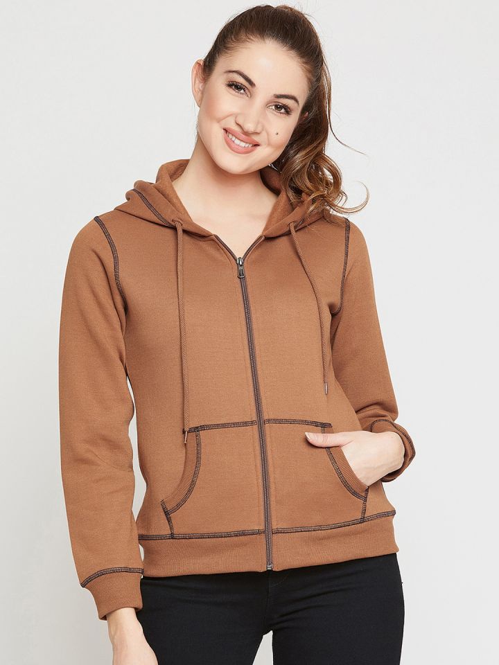Womens brown hooded sweatshirt outlet