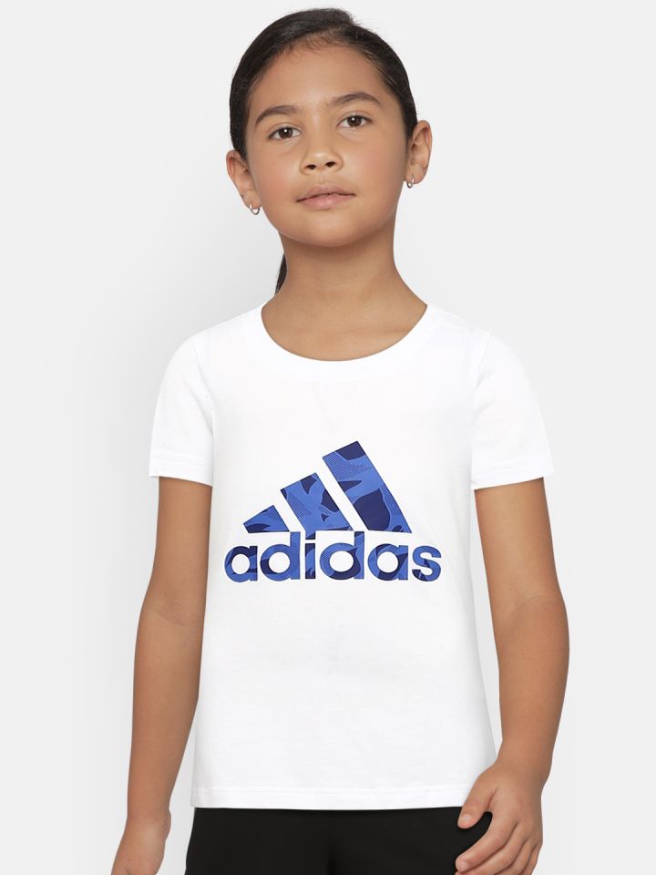 Girls white discount adidas t shirt
