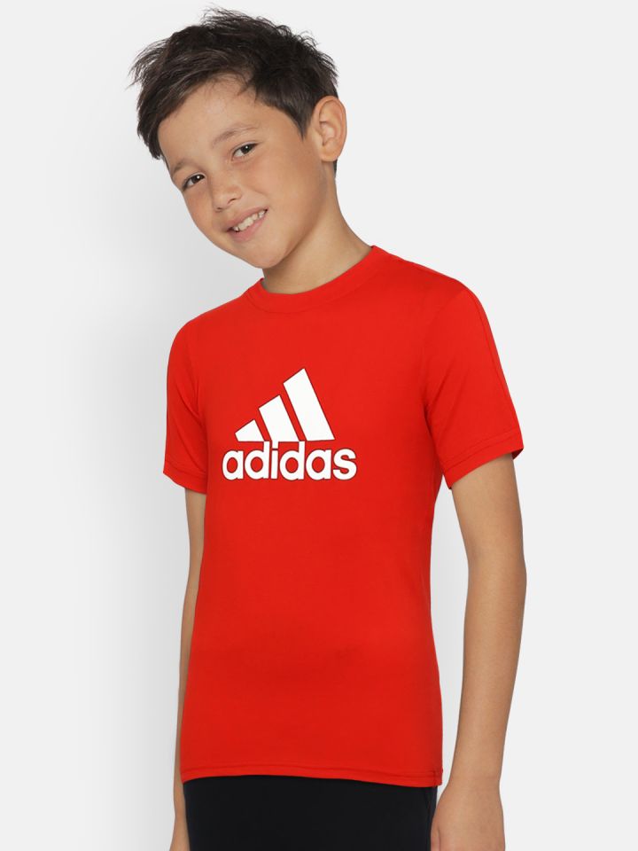 Boys red adidas new arrivals shirt