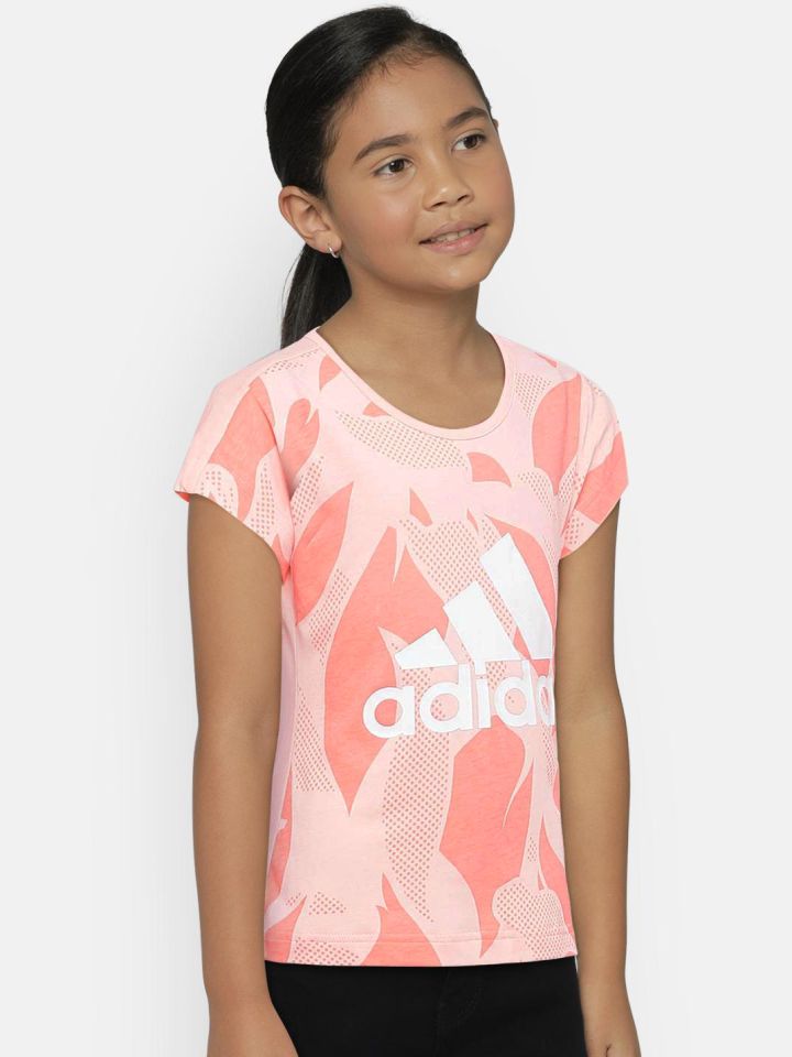 Girls pink discount adidas shirt