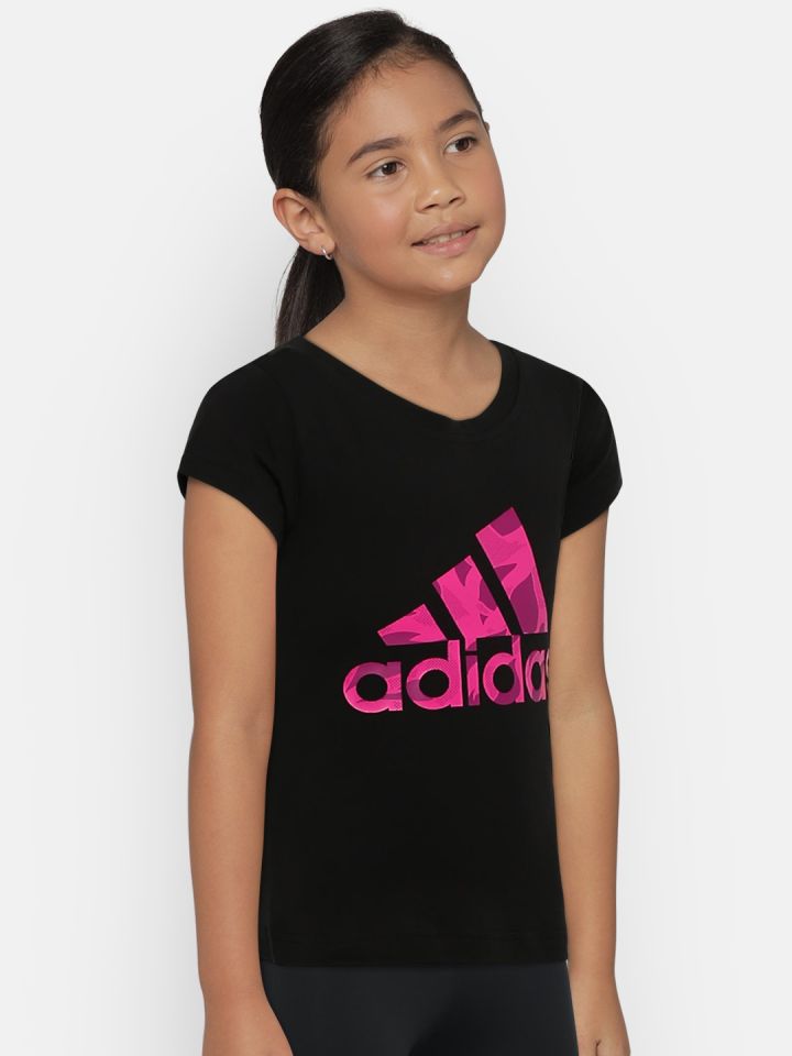 Girls black adidas shop top