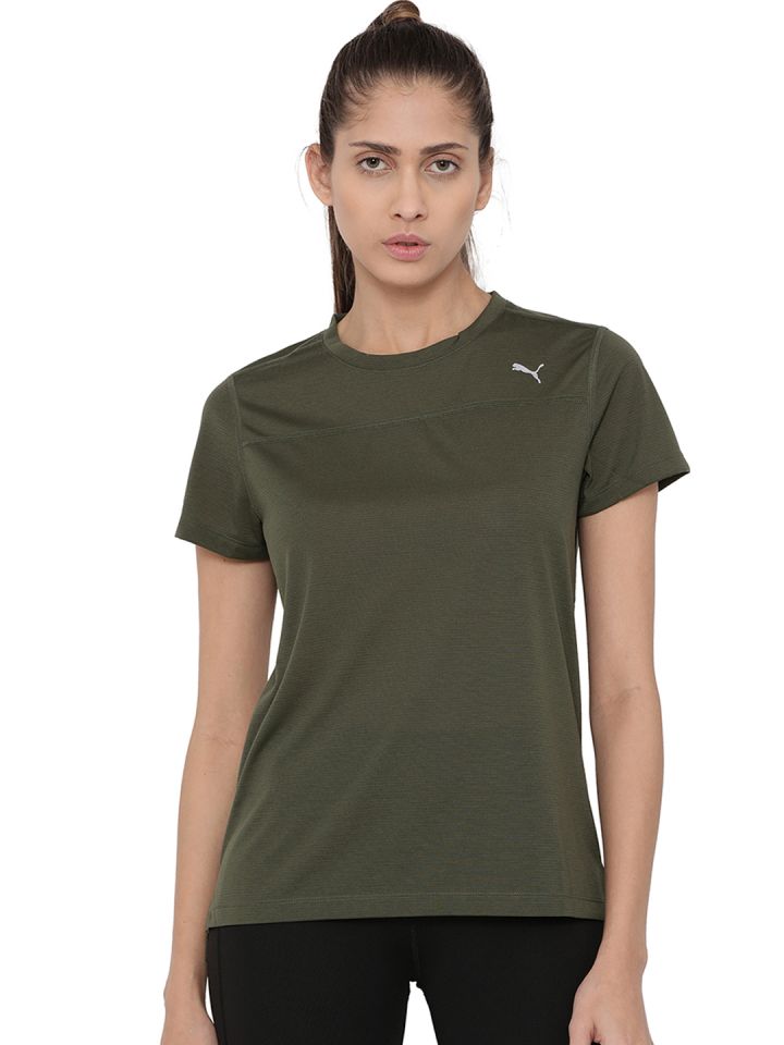 Olive green puma shirt womens sales